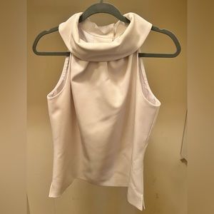 Sail to Sable high neck blouse with gold buttons up the back. Cowl neck